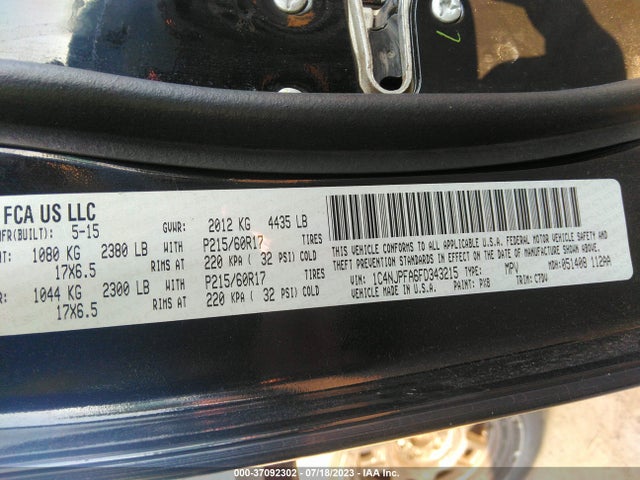 1C4NJPFA6FD343215 Jeep Patriot Latitude