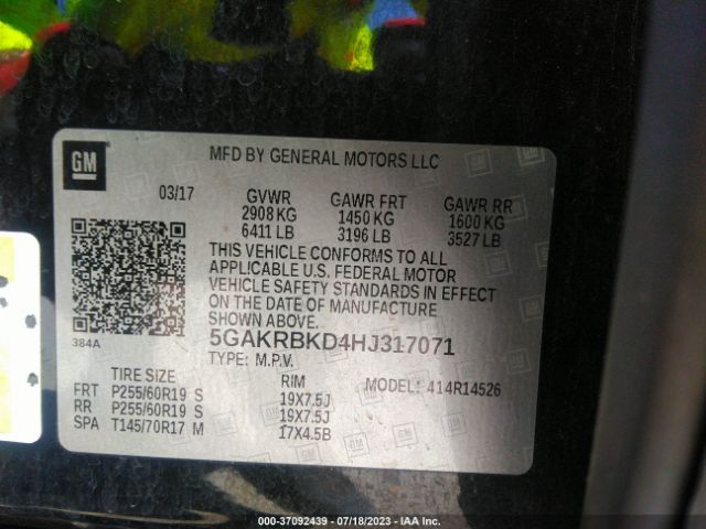 5GAKRBKD4HJ317071 Buick Enclave Leather