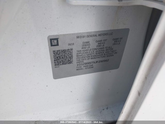 Chevrolet MALIBU LS 2018 1G1ZB5ST5JF250962 Image 9