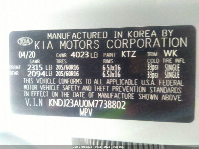 KNDJ23AU0M7738802 KIA SOUL LX