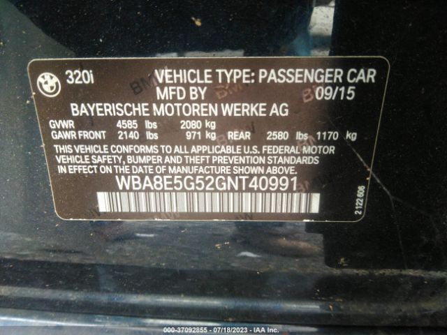 WBA8E5G52GNT40991 BMW 3 Series 320i Xdrive