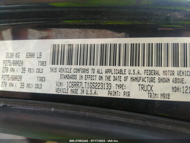 1C6RR7LT1GS223133 RAM 1500 Big Horn