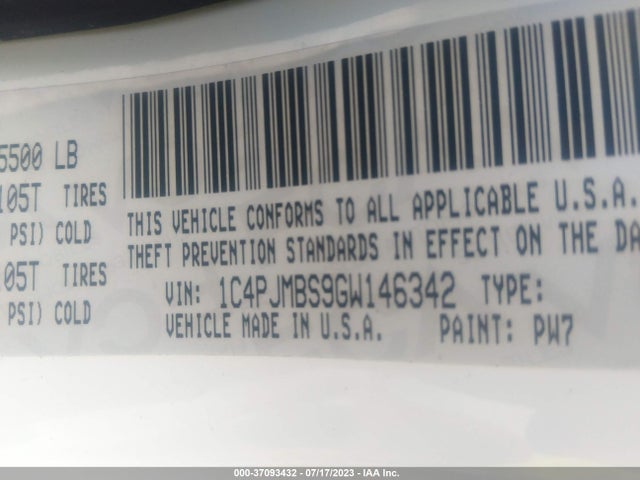 1C4PJMBS9GW146342 Jeep Cherokee