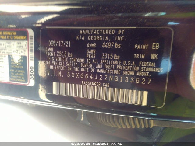 KIA K5 Gt-line 2022 5XXG64J22NG133627 Image 9
