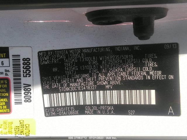 Toyota SIENNA SE 2014 5TDXK3DC1ES418327 Image 15
