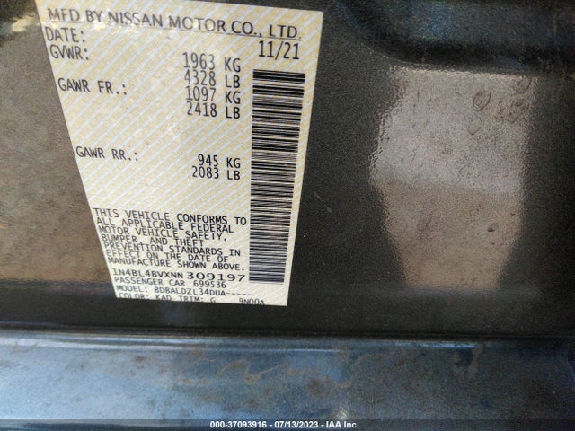 Nissan Altima 2.5 S 2022 1N4BL4BVXNN309197 Image 15