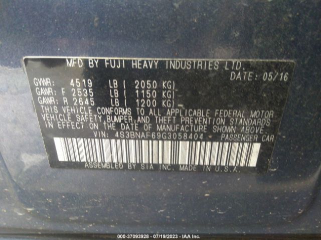 4S3BNAF69G3058404 Subaru Legacy 2.5i Premium