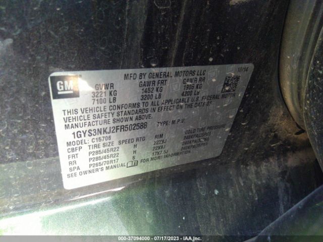 1GYS3NKJ2FR502588 Cadillac Escalade Premium
