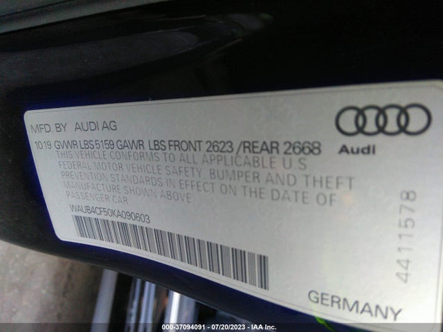 WAUB4CF50KA090603 Audi S5 Sportback Premium Plus