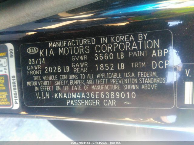 KNADM4A36E6389010 KIA RIO LX