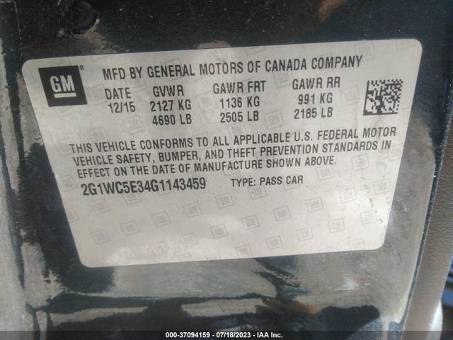 Chevrolet Impala Limited Ltz 2016 2G1WC5E34G1143459 Image 15