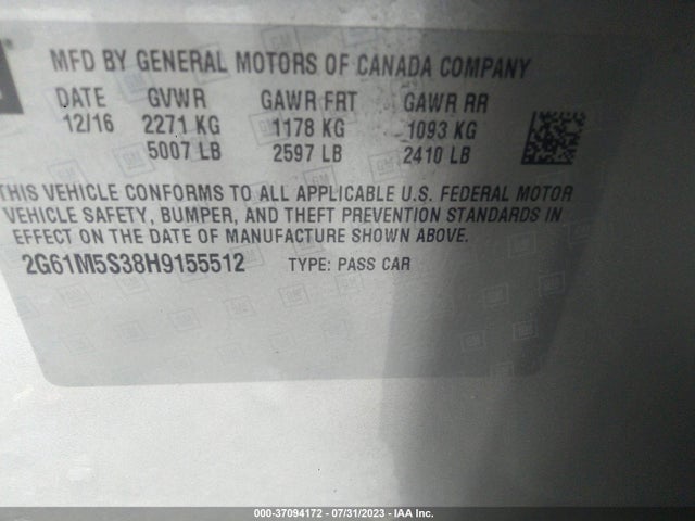 2G61M5S38H9155512 Cadillac XTS LUXURY