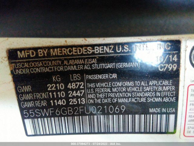 55SWF6GB2FU021069 Mercedes-Benz C-class C 400