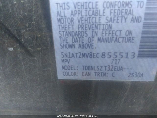 5N1AT2MV8EC855513 Nissan Rogue Sl