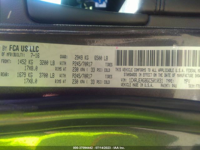 1C4RJEAG8GC501031 Jeep Grand Cherokee Laredo
