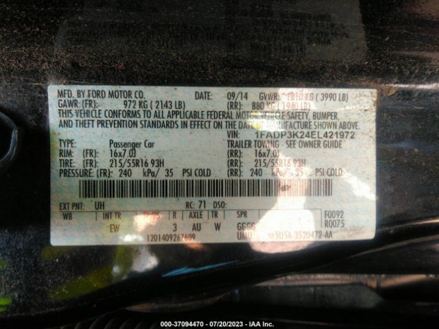 1FADP3K24EL421972 Ford FOCUS SE