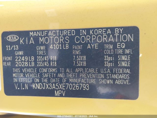 KNDJX3A5XE7026793 KIA Soul !
