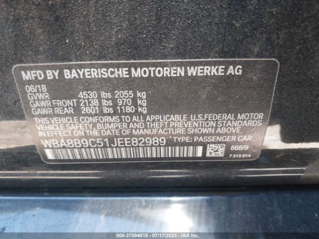 WBA8B9C51JEE82989 BMW 3 Series 330i