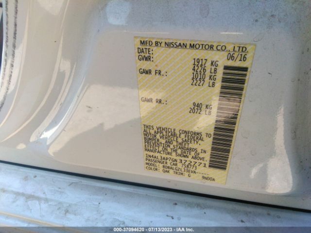1N4AL3AP7GN372771 Nissan ALTIMA 2.5