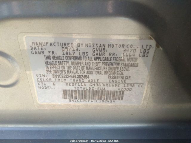3N1CE2CP6EL382454 Nissan Versa Note Sv