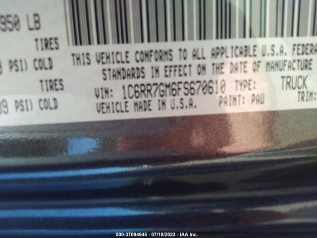 1C6RR7GM6FS670610 RAM 1500 Big Horn