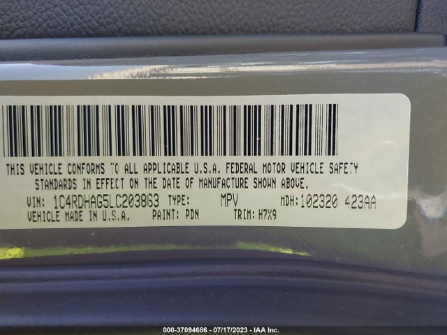 Dodge Durango Sxt Plus 2020 1C4RDHAG5LC203863 Image 9