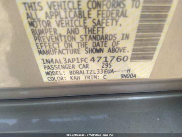 1N4AL3AP1FC471760 Nissan Altima 2.5 Sv