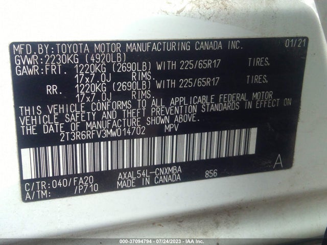 Toyota RAV4 HYBRID 2021 2T3R6RFV3MW014702 Image 15