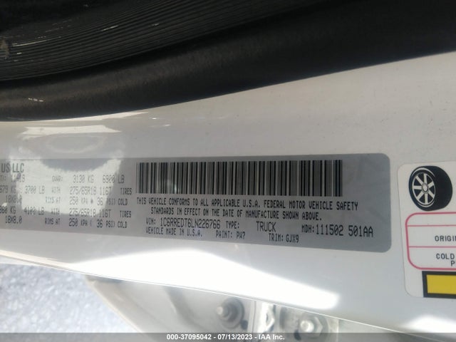 RAM 1500 Laramie 2020 1C6RREDT6LN226766 Image 9