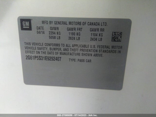2G61P5S31E9292407 Cadillac Xts Premium