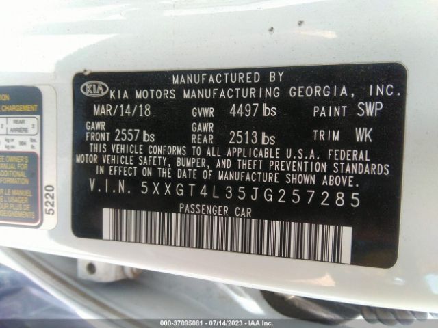 5XXGT4L35JG257285 KIA Optima Lx