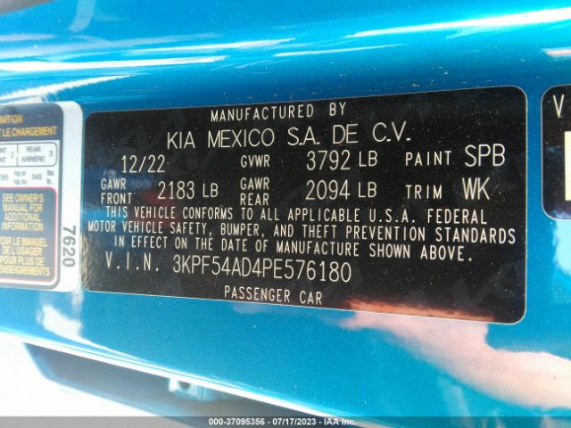 3KPF54AD4PE576180 KIA Forte Gt-line