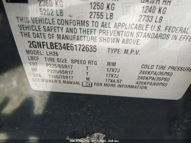 Chevrolet EQUINOX LT 2014 2GNFLBE34E6172635 Image 10