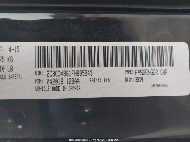 2C3CDXBG1FH835943 Dodge Charger Se