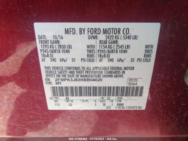 2017 FORD EDGE 2FMPK3J83HBB04020 Photo 8