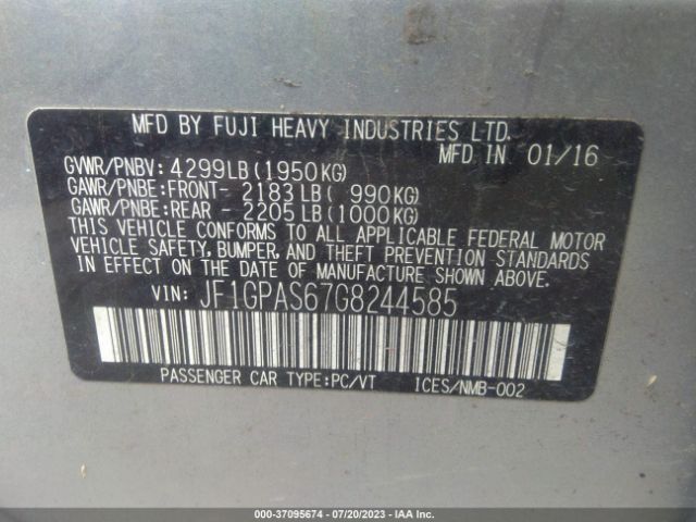 JF1GPAS67G8244585 Subaru Impreza Wagon 2.0i Sport Premium
