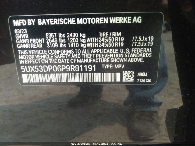 5UX53DP06P9R81191 BMW X3 Xdrive30i