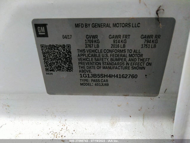 Chevrolet Sonic Ls Auto 2017 1G1JB5SH4H4162760 Image 9