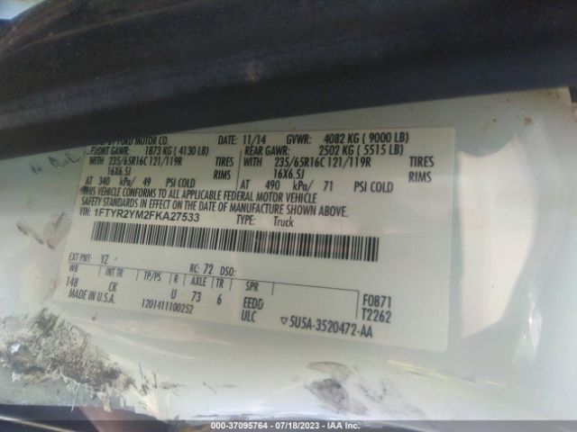 1FTYR2YM2FKA27533 Ford TRANSIT CARGO VAN
