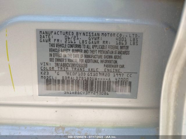3N1AB8CV3MY293086 Nissan SENTRA SV
