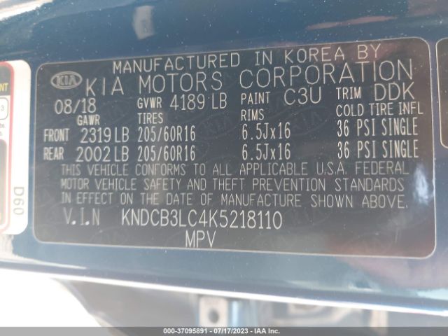 KNDCB3LC4K5218110 KIA NIRO LX