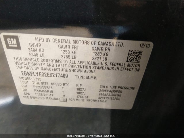 GMC Terrain Slt-2 2014 2GKFLYE32E6217409 Image 9