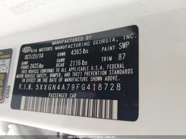 5XXGN4A79FG418728 KIA OPTIMA EX