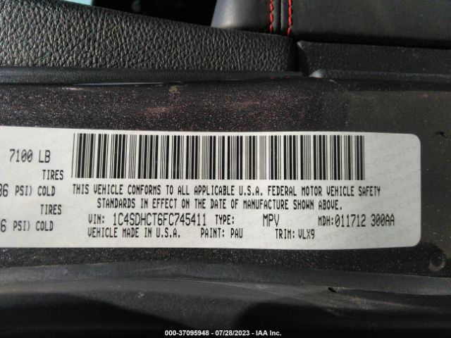 1C4SDHCT6FC745411 Dodge Durango R/t