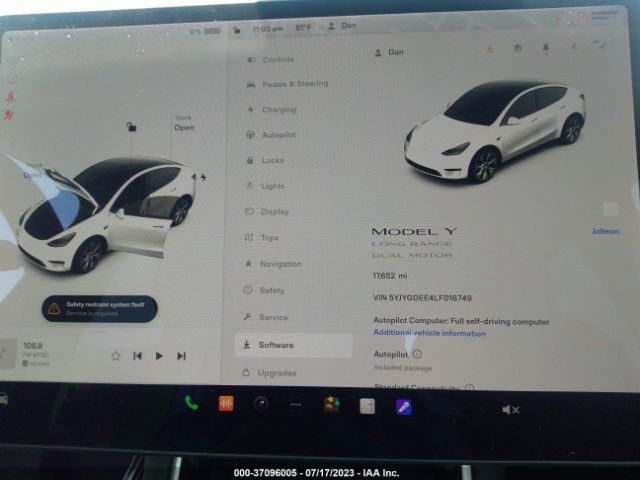 5YJYGDEE4LF016749 Tesla Model Y Long Range