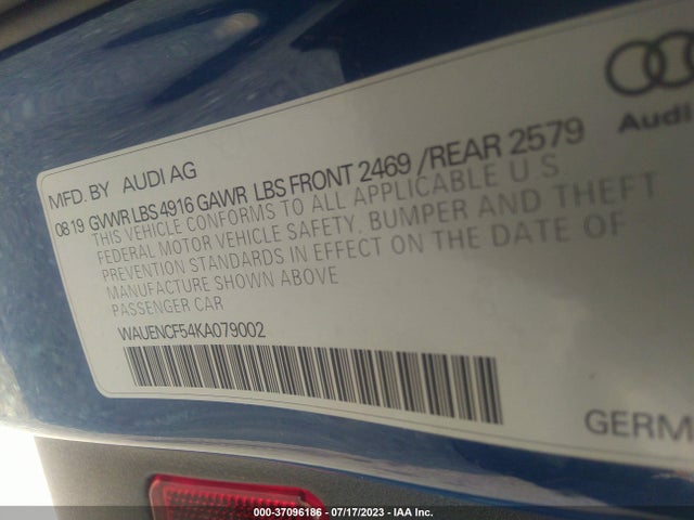 WAUENCF54KA079002 Audi A5 Sportback Premium Plus