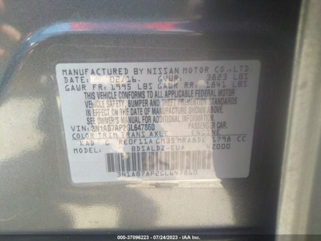 3N1AB7AP2GL647860 Nissan Sentra Sr/sl/s/sv/fe+ S
