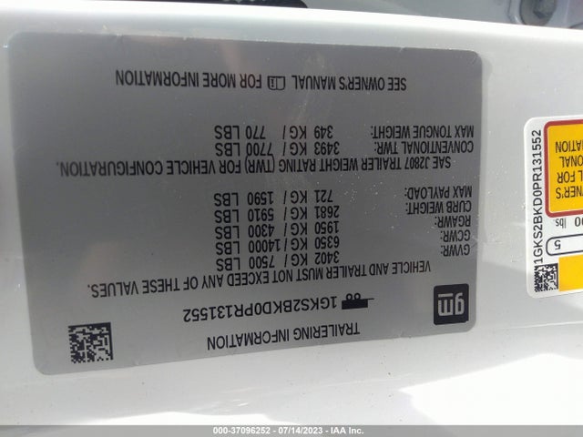 GMC YUKON SLT 2023 1GKS2BKD0PR131552 Image 9