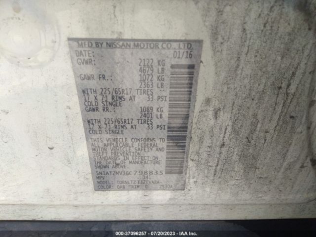 5N1AT2MV3GC798835 Nissan ROGUE SV