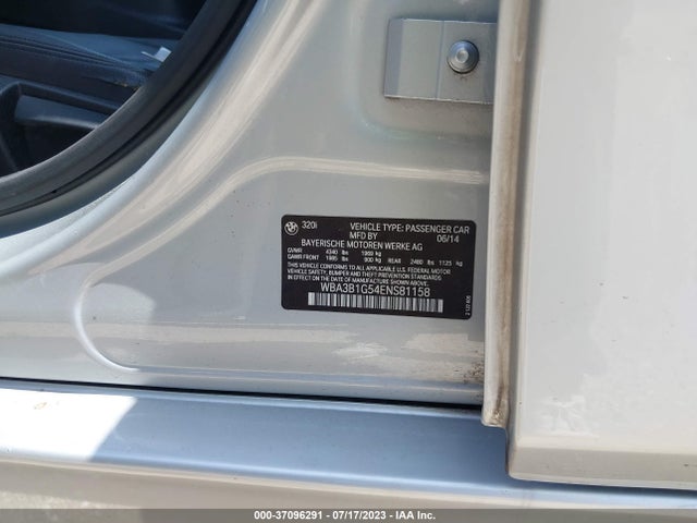 2014 BMW 3 SERIES 320I VIN: WBA3B1G54ENS81158